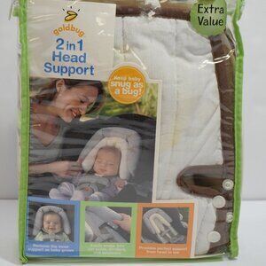 Goldbug 2-in-1 Infant Head Support Brown removable infant insert NIP